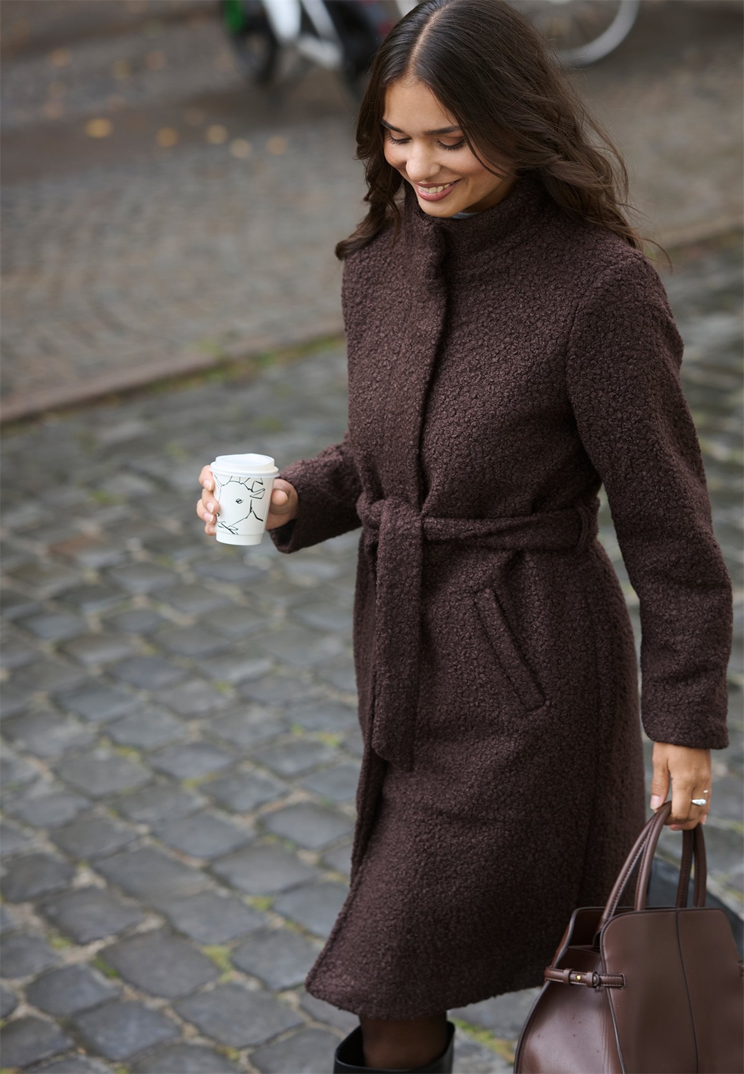 Kaffe ANNE BELT - Klassischer Mantel - java/braun