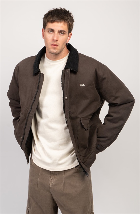 Kaotiko JACKET ELLIOTT UNISEX - Leichte Jacke - brown/black/schwarz