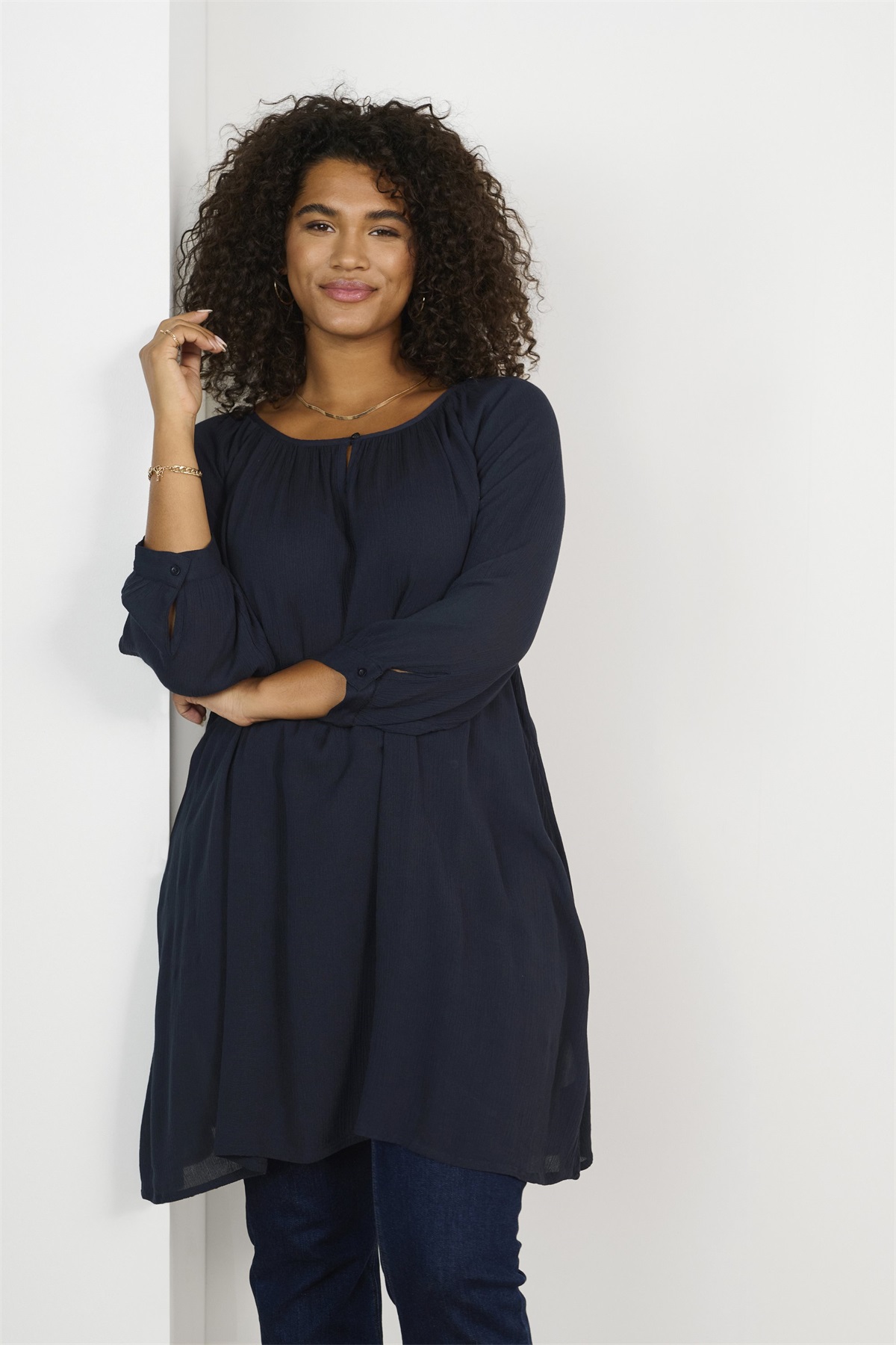 Kaffe Curve Tunika - midnight marine/dunkelblau