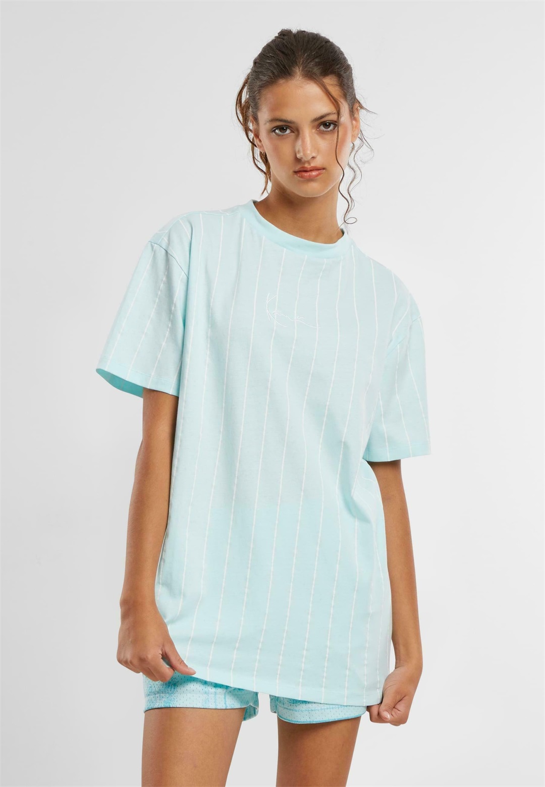 Karl Kani SMALL SIGNATURE ESSENTIAL PINSTRIPE OS TEE - T-Shirt print - blue/blau