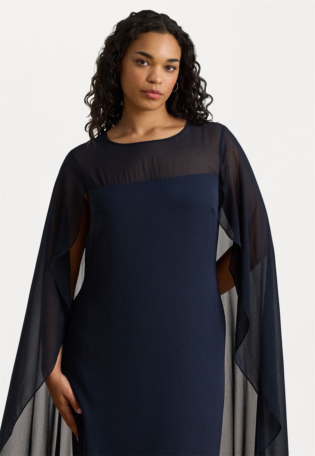 Lauren Ralph Lauren Woman CAPE GEORGETTE GOWN - Ballkleid - lauren navy/dunkelblau