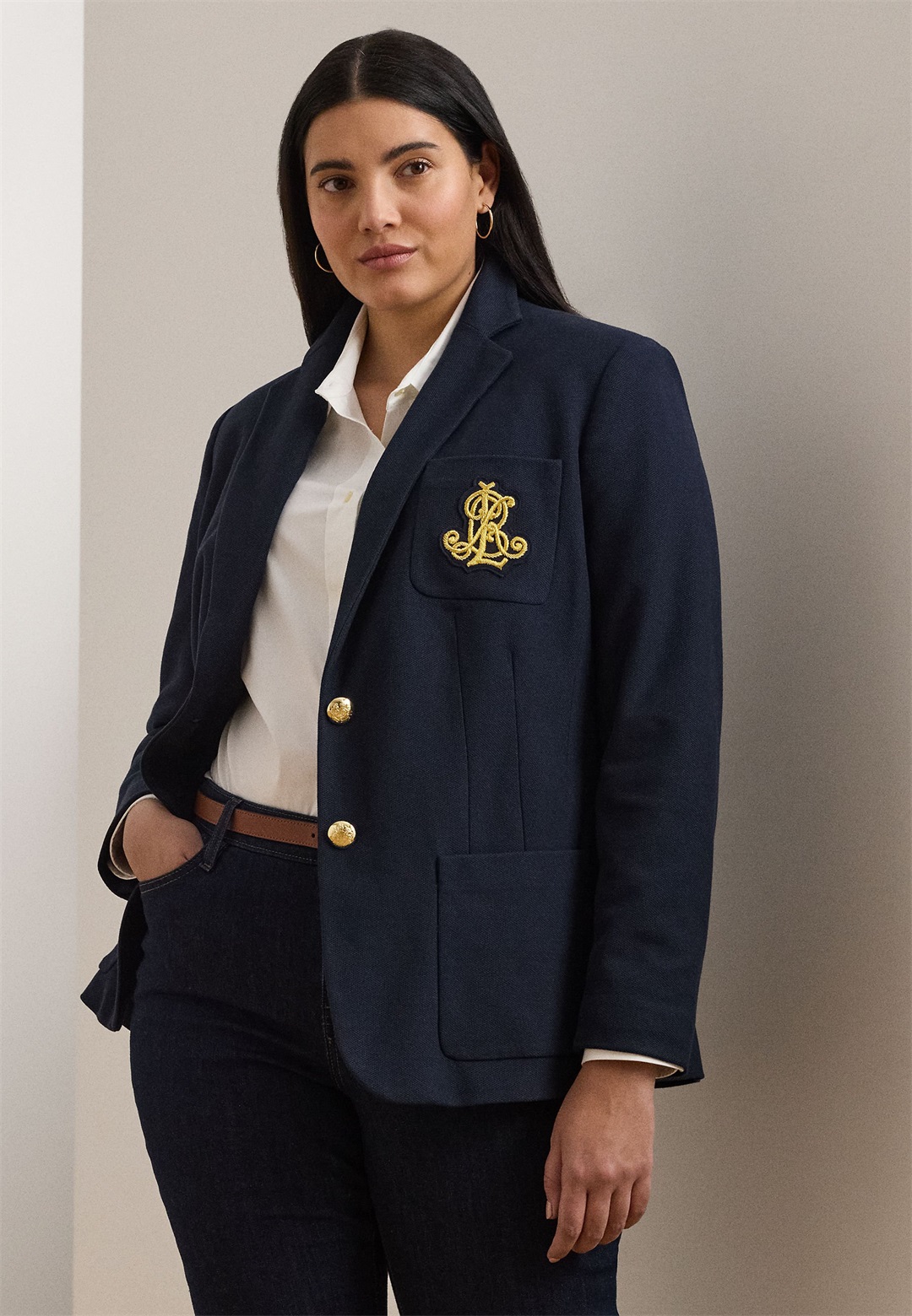 Lauren Ralph Lauren Woman BULLION JACQUARD BLAZER - Blazer - navy/dunkelblau