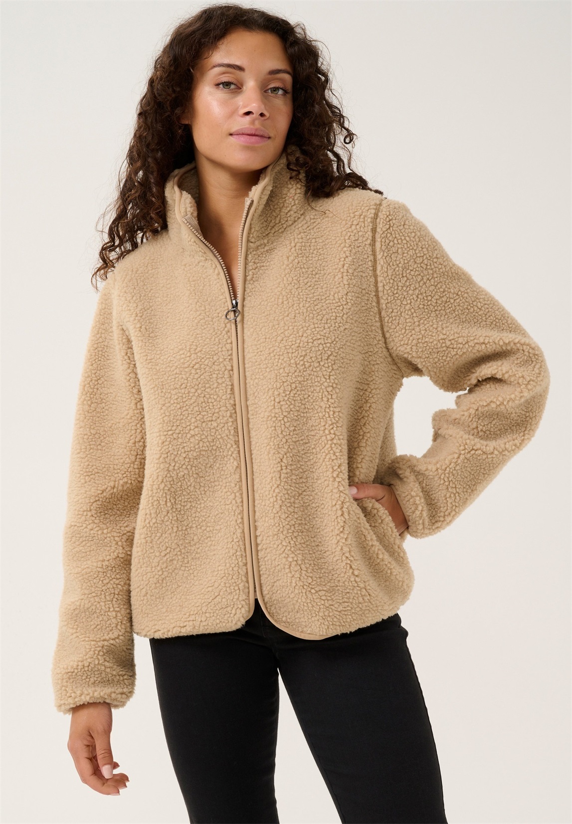 Love Copenhagen VIGGA - Fleecejacke - white pepper/sand