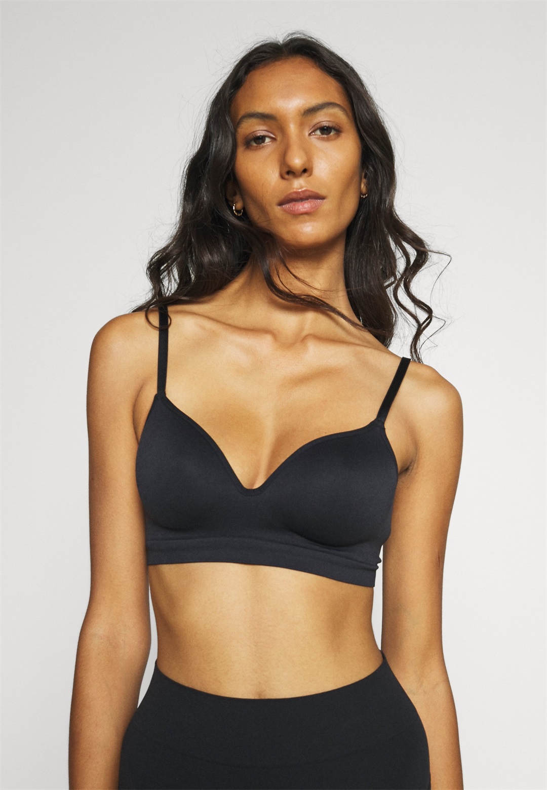 Lindex SOFT FLORA - Triangel BH - black/schwarz
