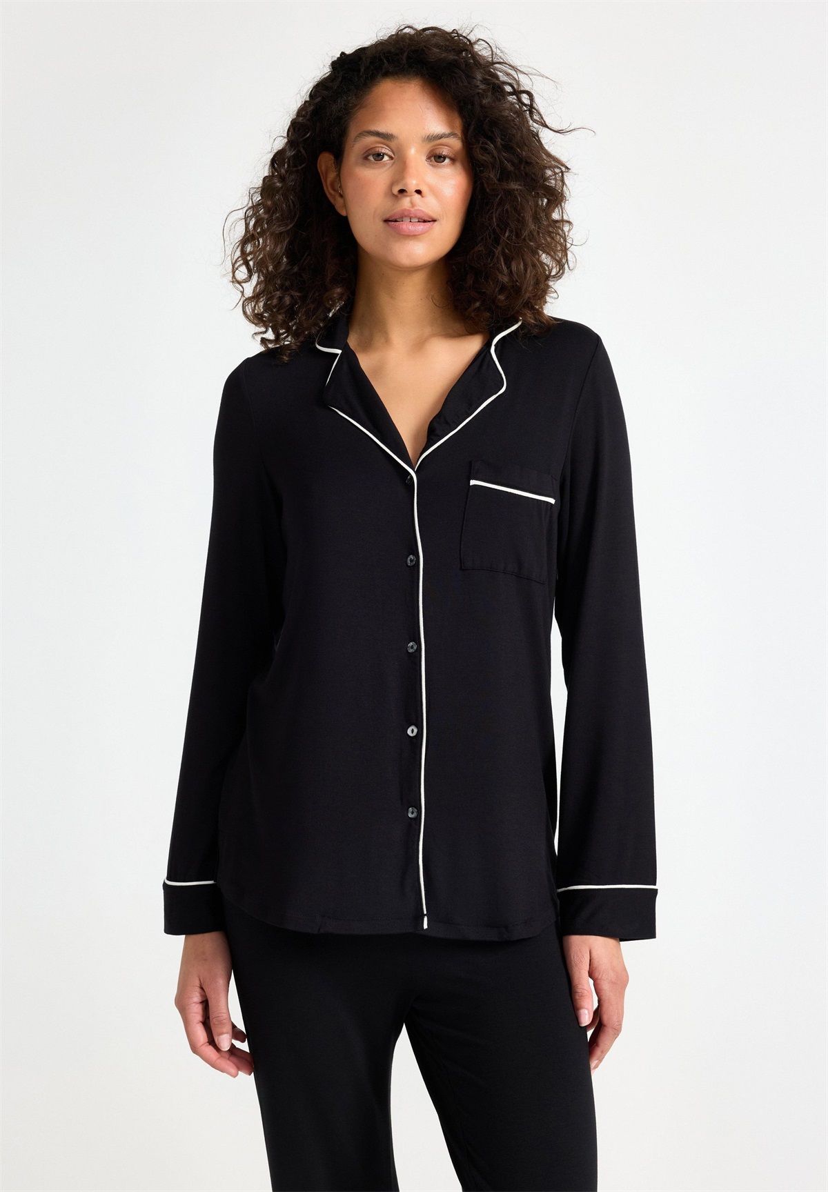 Lindex Nachtwäsche Shirt - black/schwarz