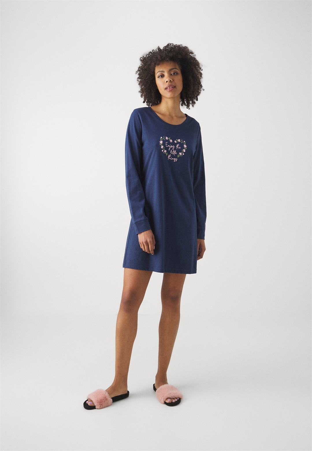 LASCANA VIVANCE DREAMS BY LASCANA VD ENJOY NIGHTDRESS 2 PACK - Nachthemd - dark blue/rose/blau