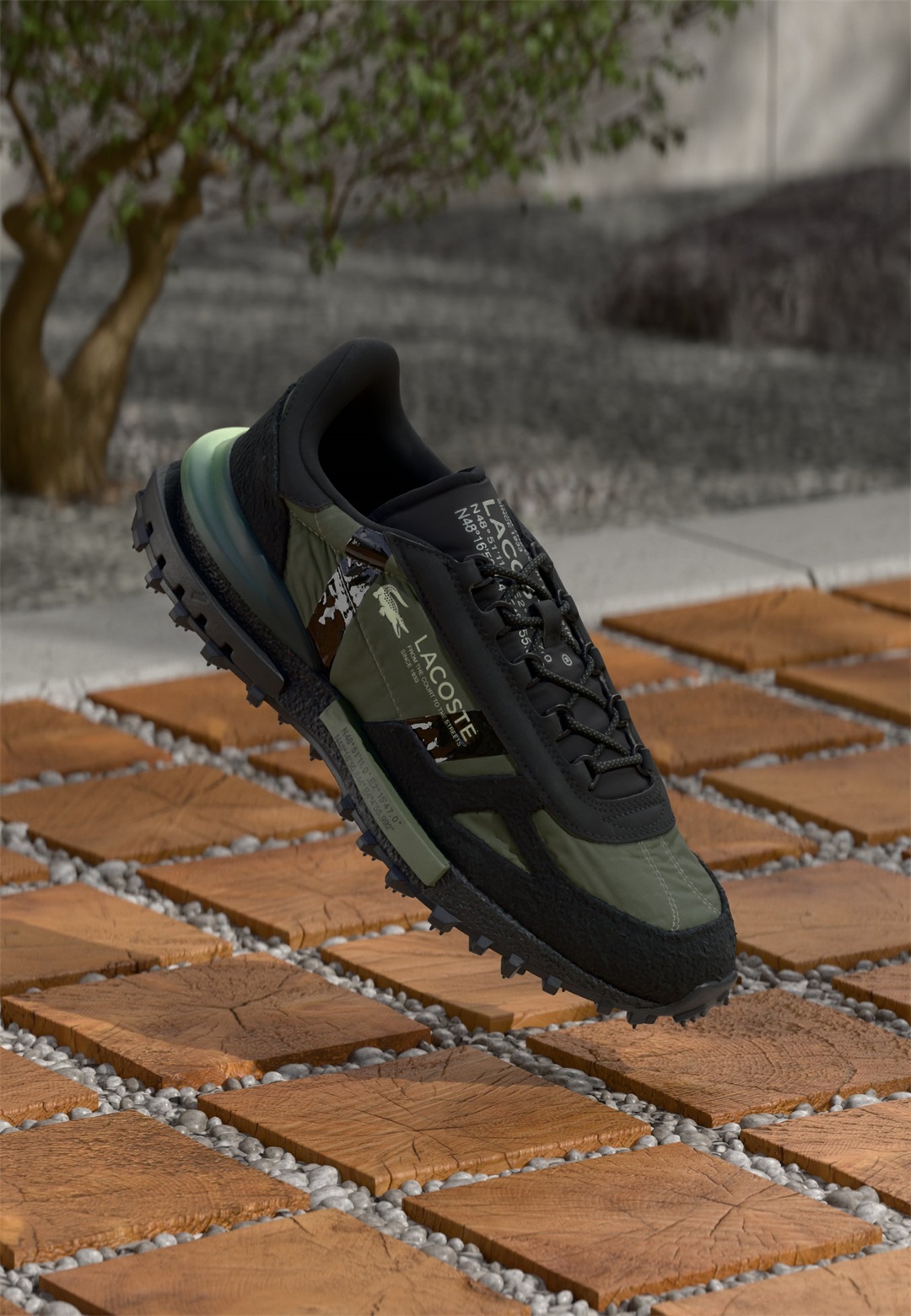 Lacoste ELITE ACTIVE 225 - Sneaker low - black/light green/schwarz