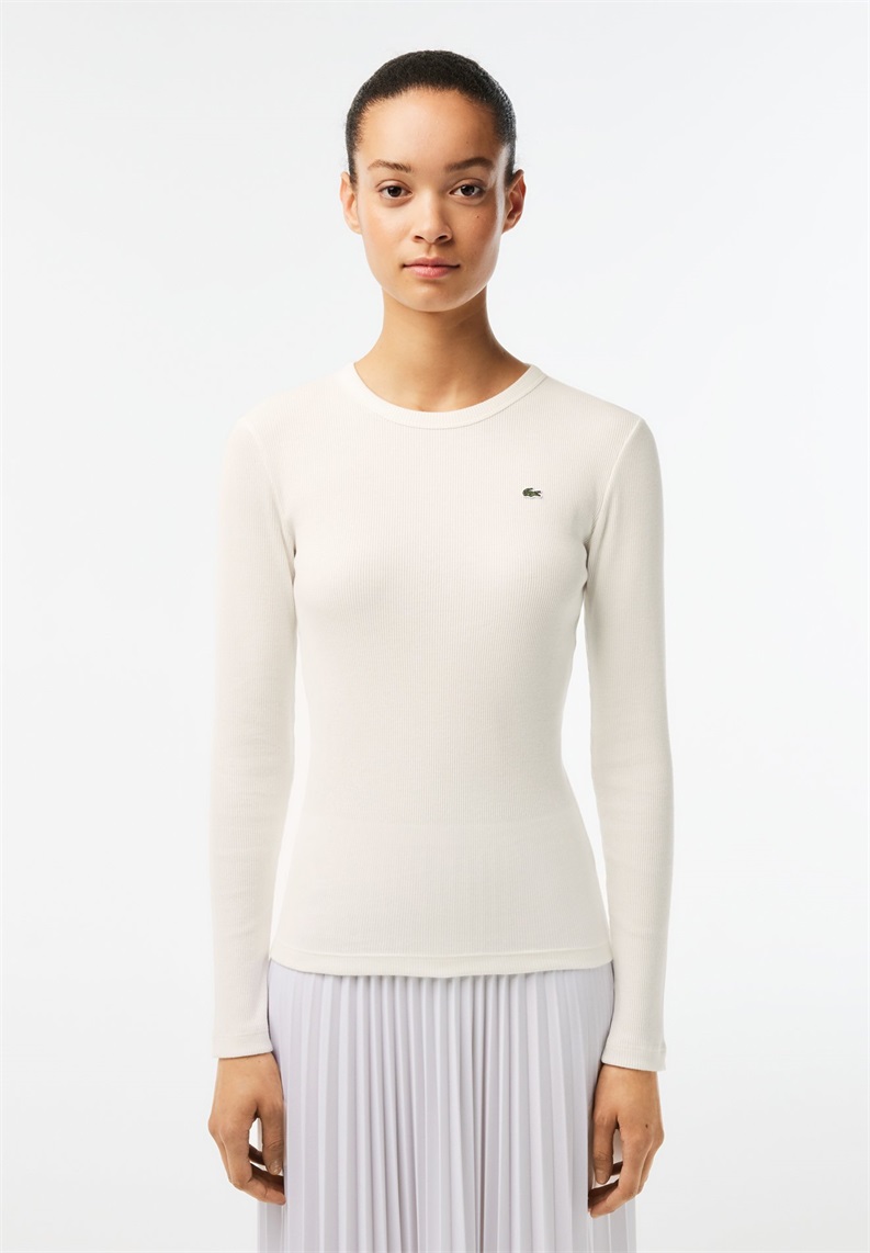 Lacoste Langarmshirt - flour/offwhite