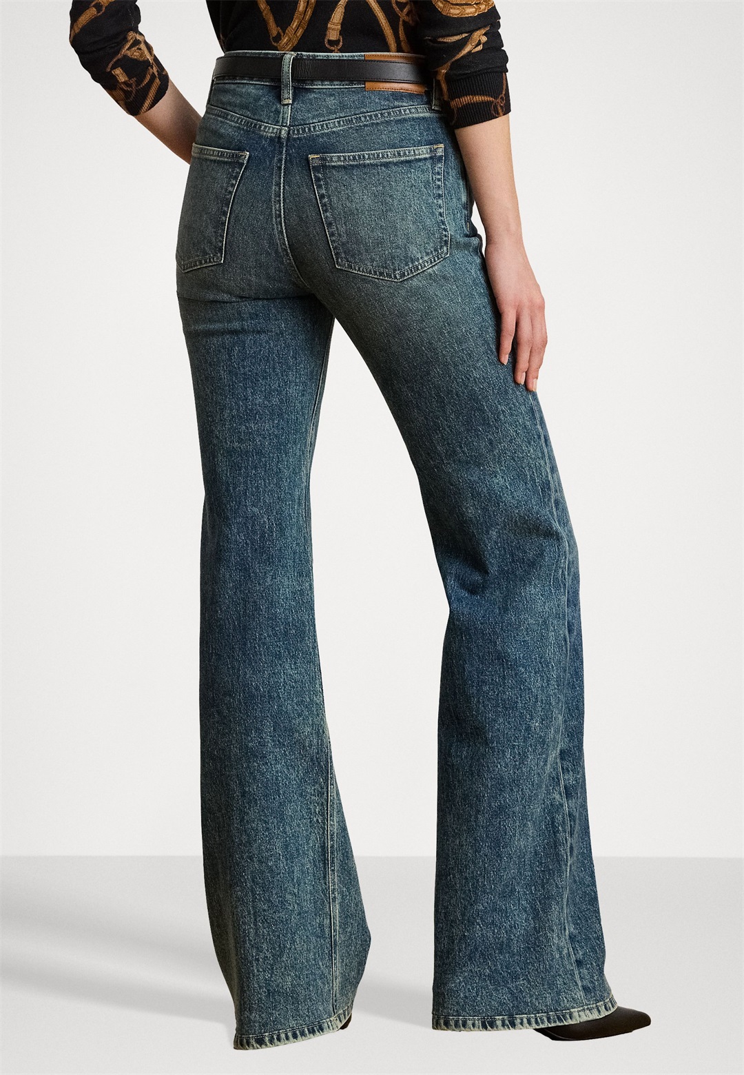 Lauren Ralph Lauren Petite HIGH-RISE FLARE JEAN - Wide Leg - haze wash/blue denim