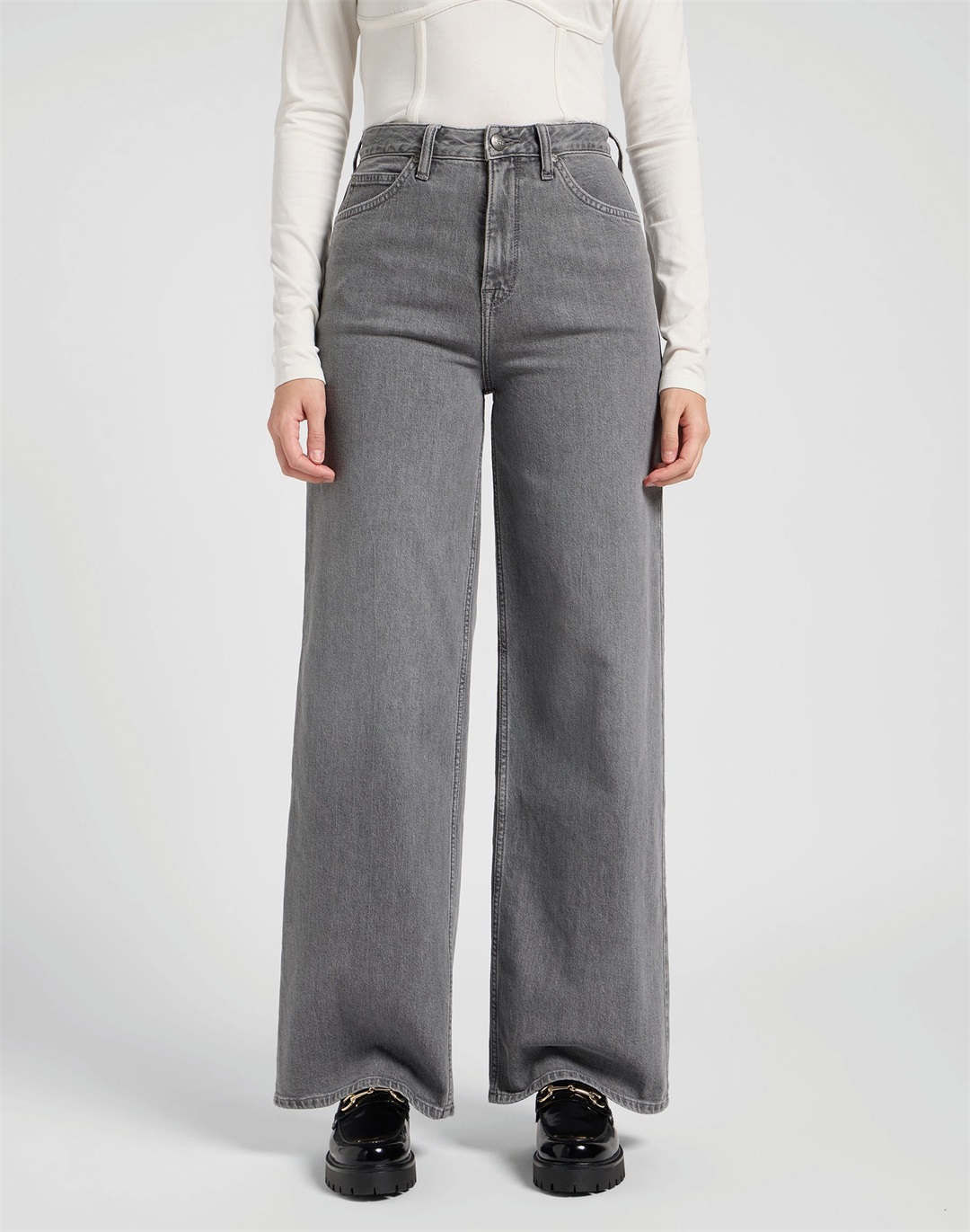 Lee STELLA - Jeans Relaxed Fit - grey fog/grey denim
