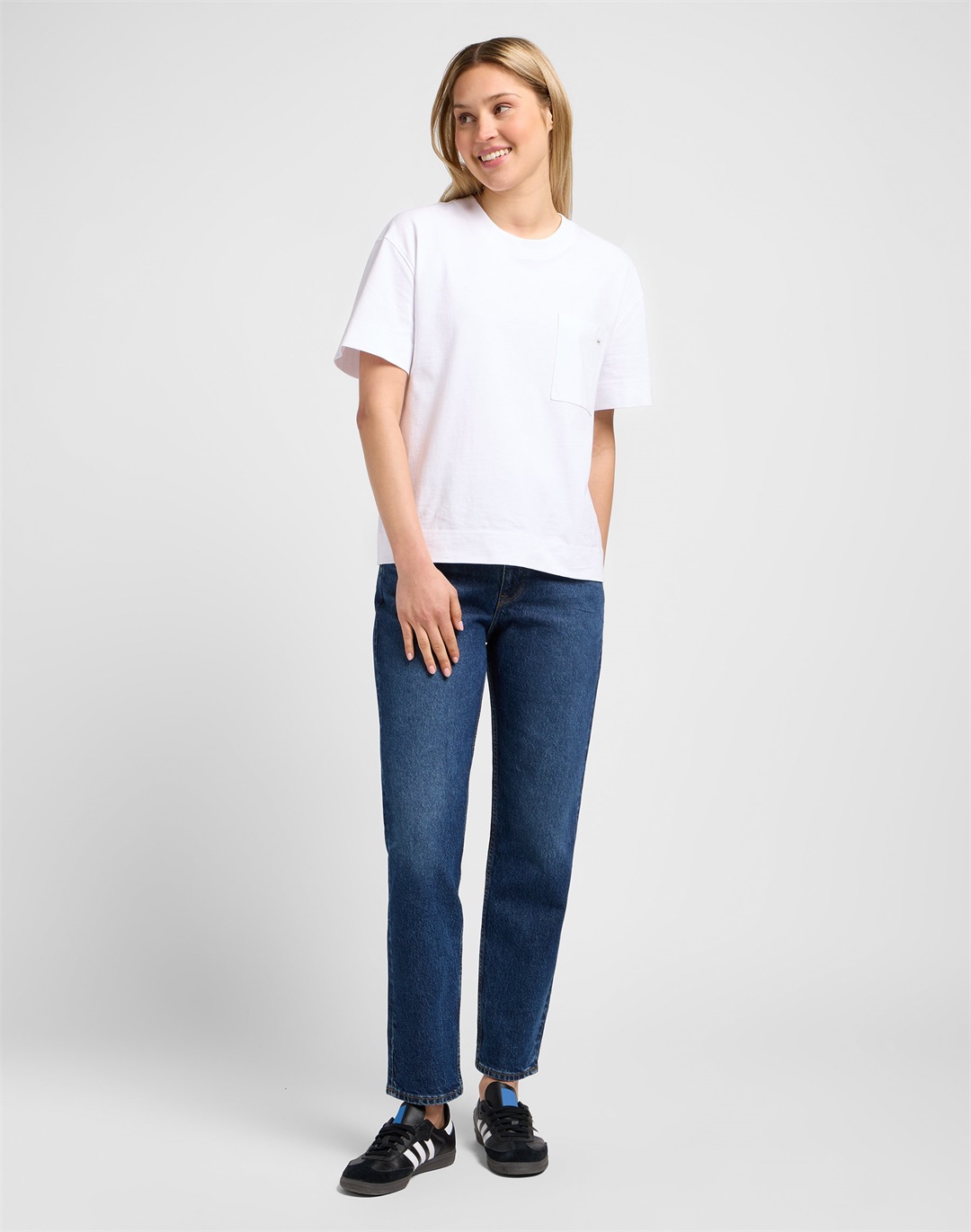 Lee CAROL - Stoffhose - dark humor/dark-blue denim