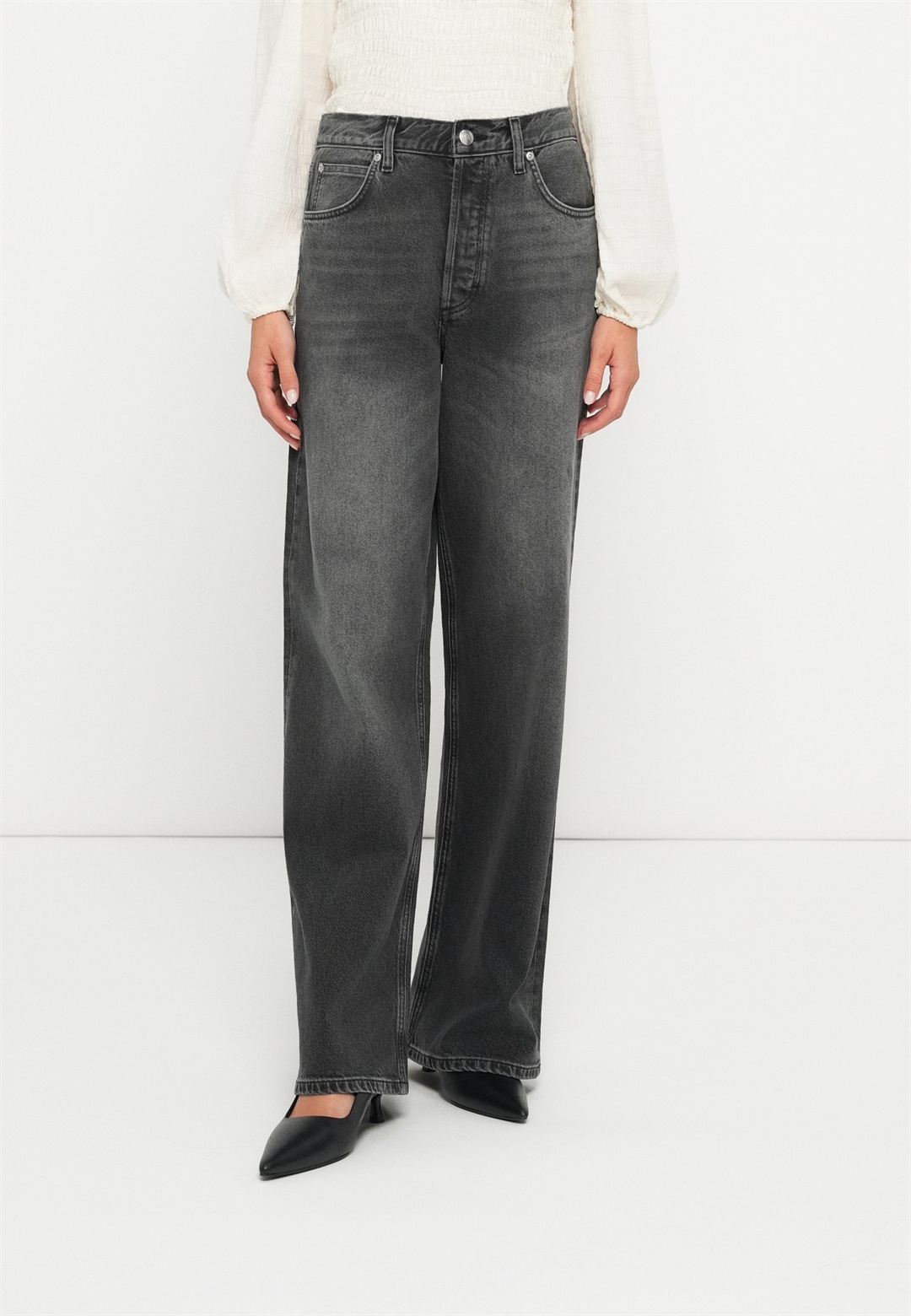 Lee LOW SLUNG SLOUCH - Loose Jeans - charred black/black denim