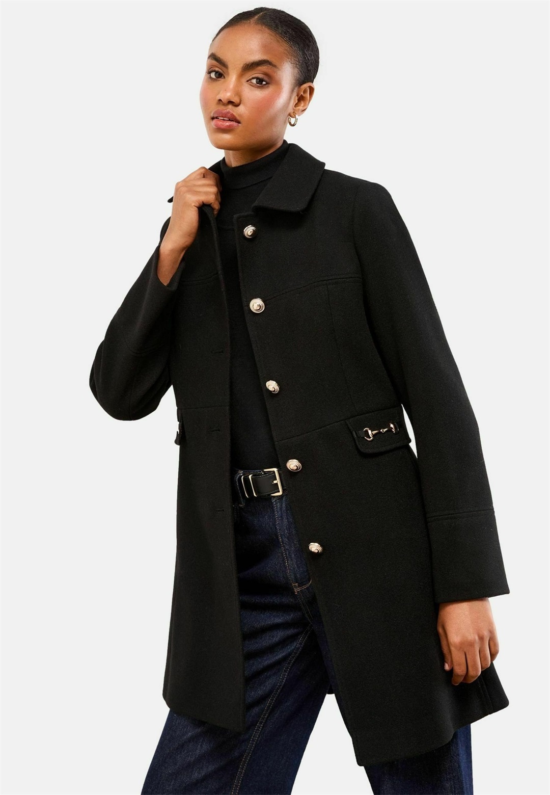Lipsy REGULAR FIT - Kurzmantel - black/schwarz