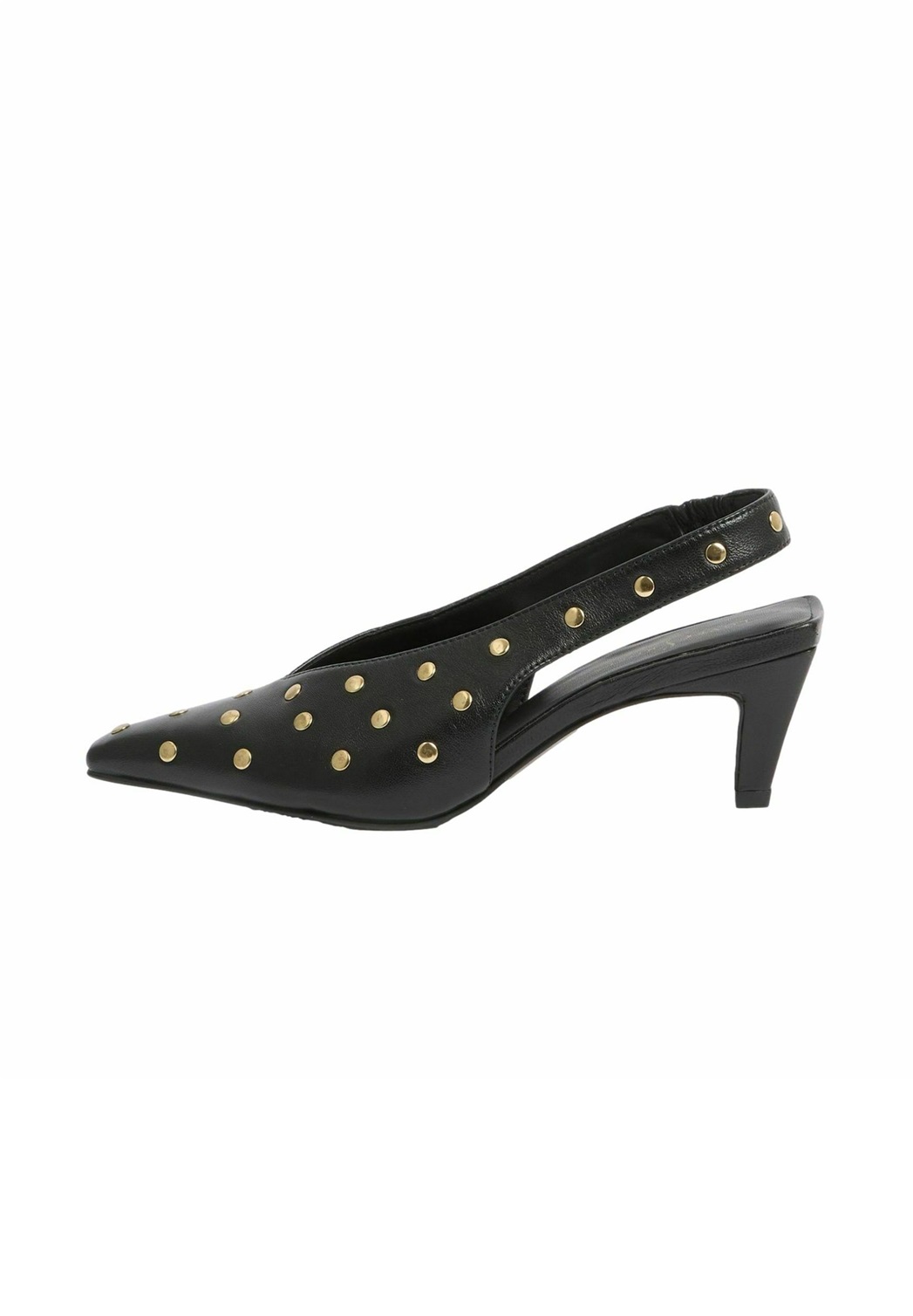 Love & Roses REGULAR FIT - CHISEL TOE SLINGBACK SMART KITTEN HEEL COUR . - Pumps - black leather/schwarz