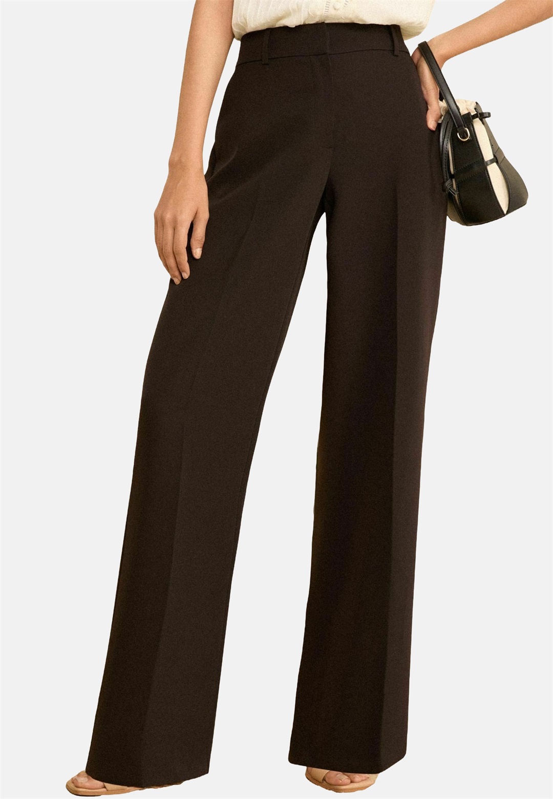 Love & Roses PETITE FIT HIGH WAIST WIDE LEG TAILORED - Stoffhose - black/schwarz