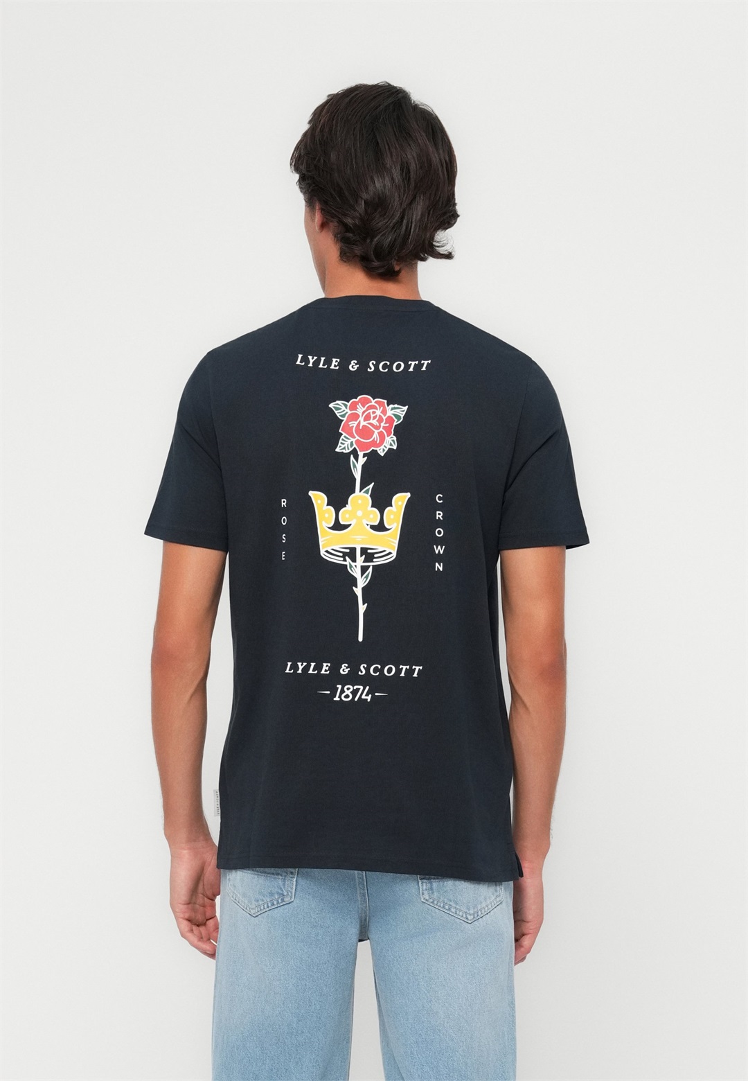 Lyle & Scott ROSE AND CROWN GRAPHIC - T-Shirt print - dark navy/dunkelblau