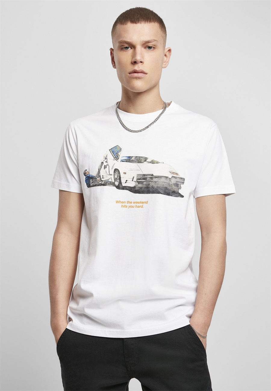 Mister Tee WEEKEND WOLF - T-Shirt print - white/weiß