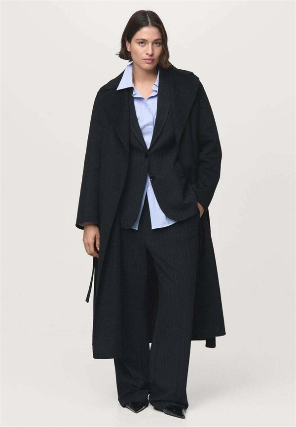 Mango Klassischer Mantel - black/schwarz