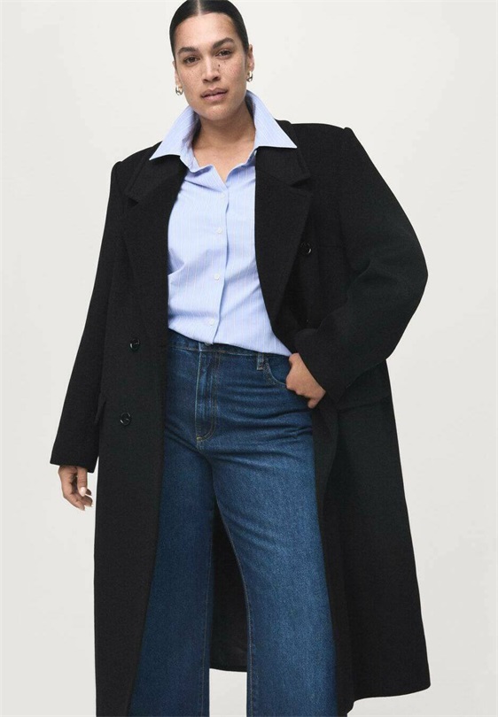 Mango Klassischer Mantel - black/schwarz