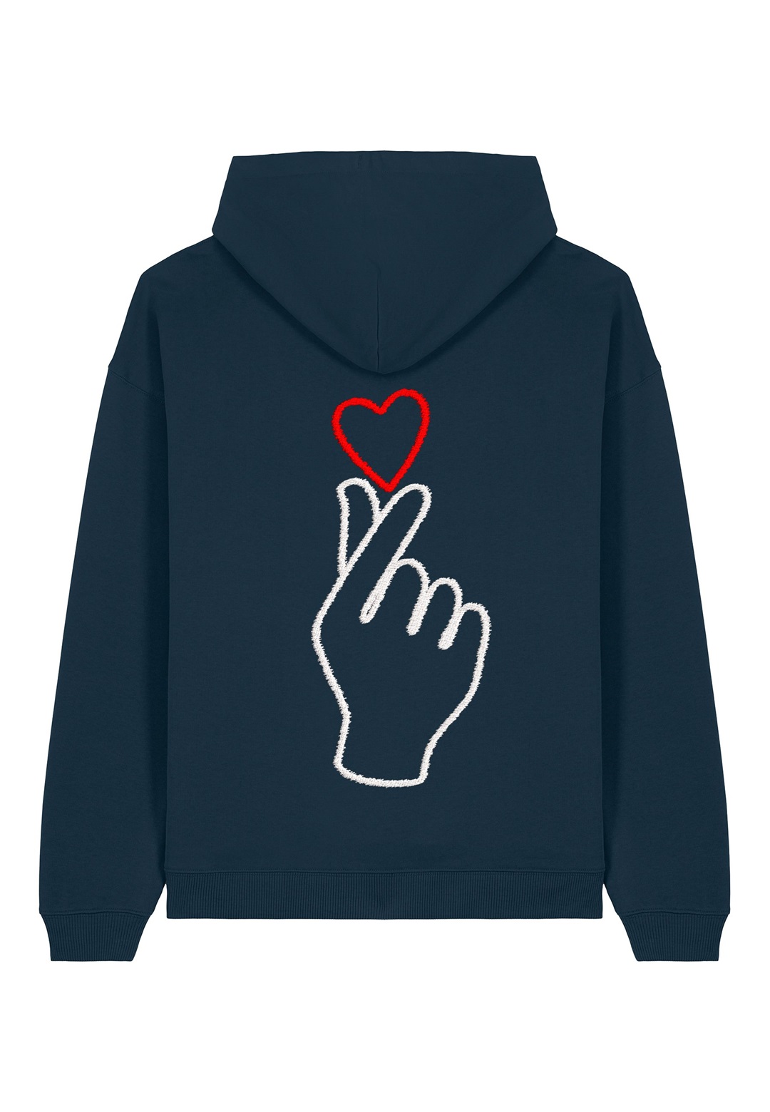 Mira Paris SARANGHAE EMBROIDERY OVERSIZED - Kapuzenpullover - dark blue/blau-meliert