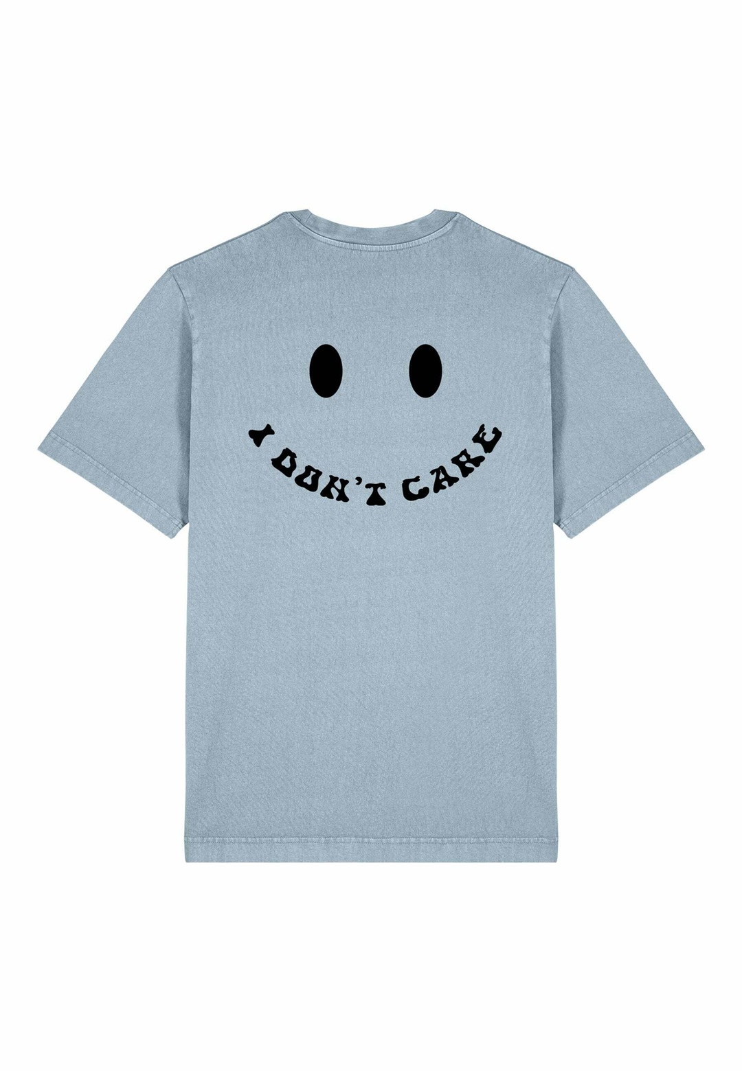 Mira Paris I DONT CARE BACK PRINT HEAVYWEIGHT - T-Shirt print - washed blue/hellblau