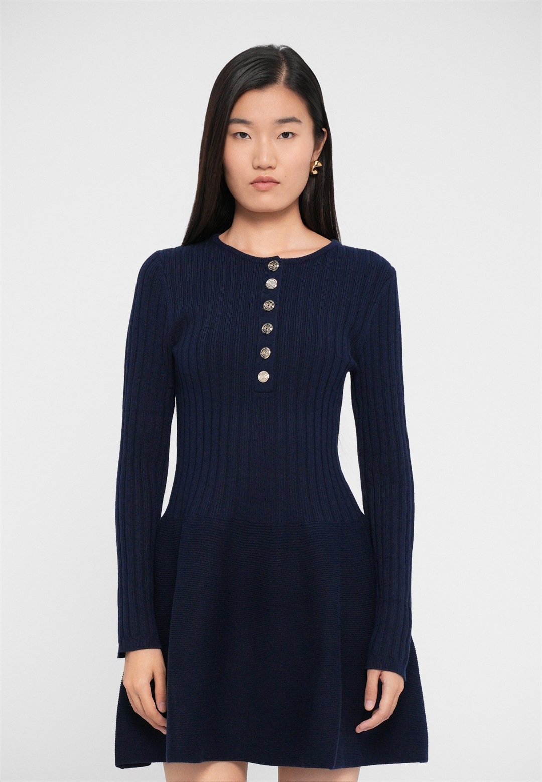 Maje RINCKLE - Strickkleid - marine/dunkelblau