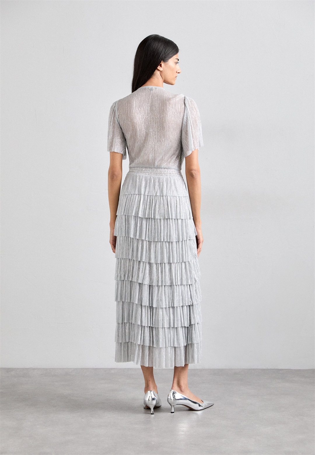 Maje RIGENTA - Cocktailkleid/festliches Kleid - argent/silberfarben