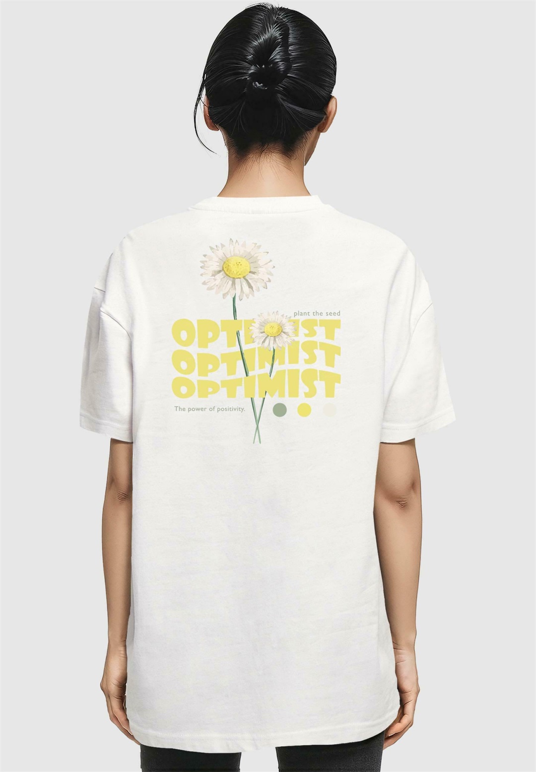 Merchcode SUMMER-OPTIMIST BOYFRIEND - T-Shirt print - white/weiß