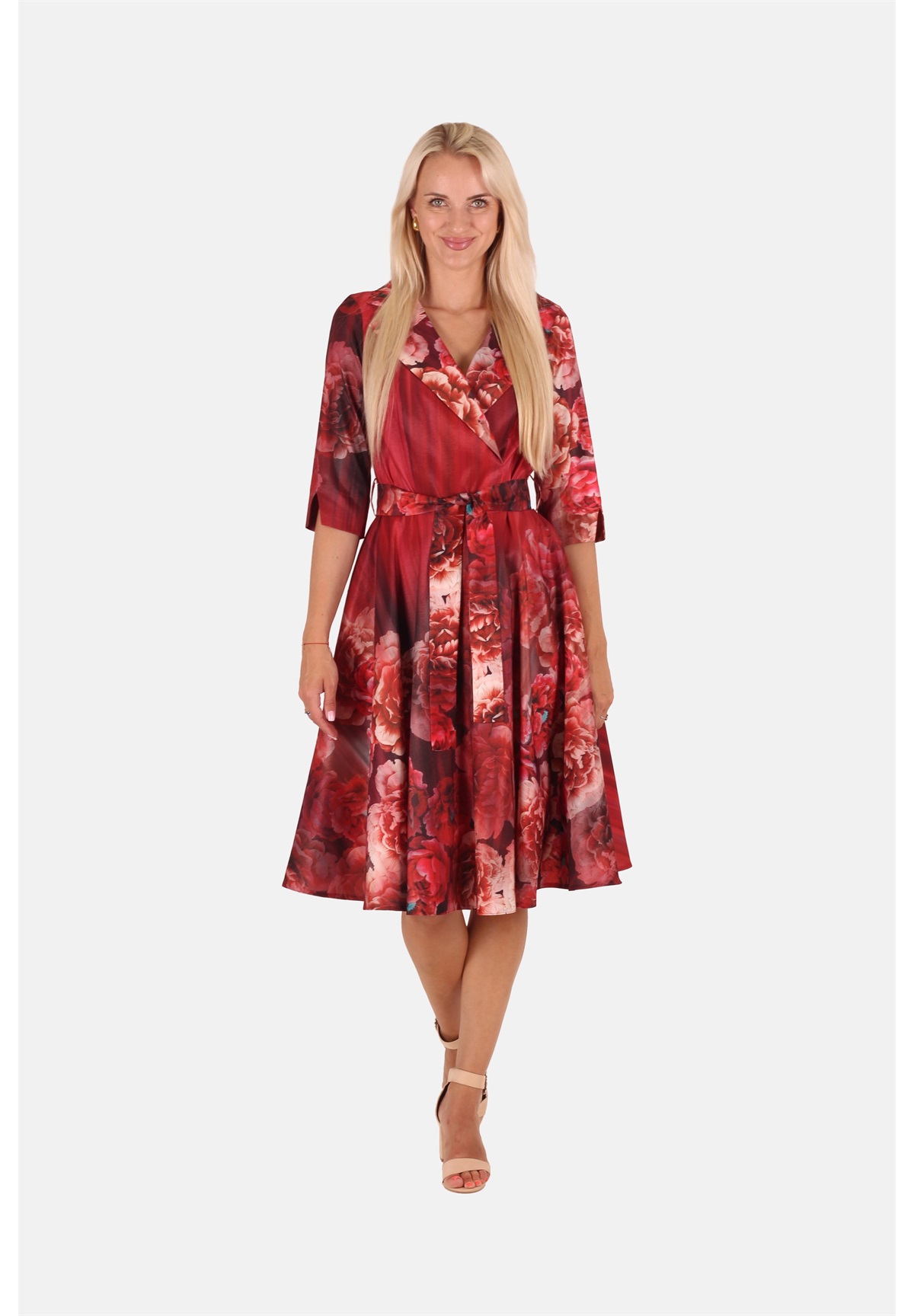 Margo collection Freizeitkleid - wielokolorowy/dunkelrot