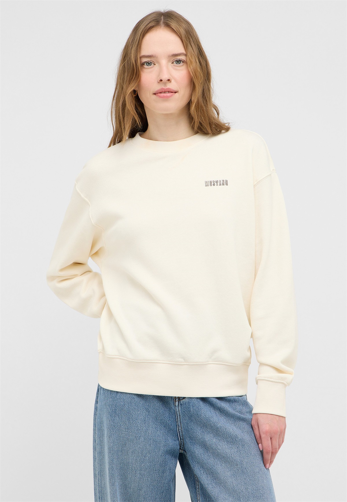 Mustang STYLE ABERDEEN - Sweatshirt - weiß/offwhite
