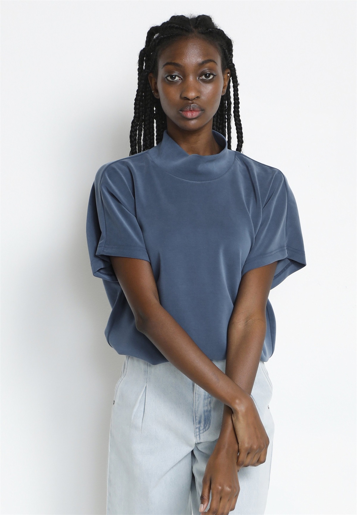My Essential Wardrobe ELLE COLLAR - T-Shirt basic - vintage indigo/blau