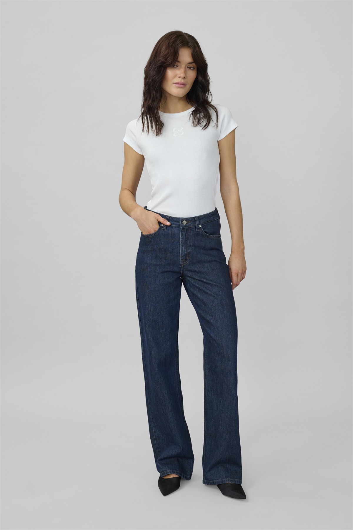 My Essential Wardrobe 35 THE LOUIS 139 HIGH WIDE Y - Jeans Straight Leg - dark blue un wash/dunkelblau