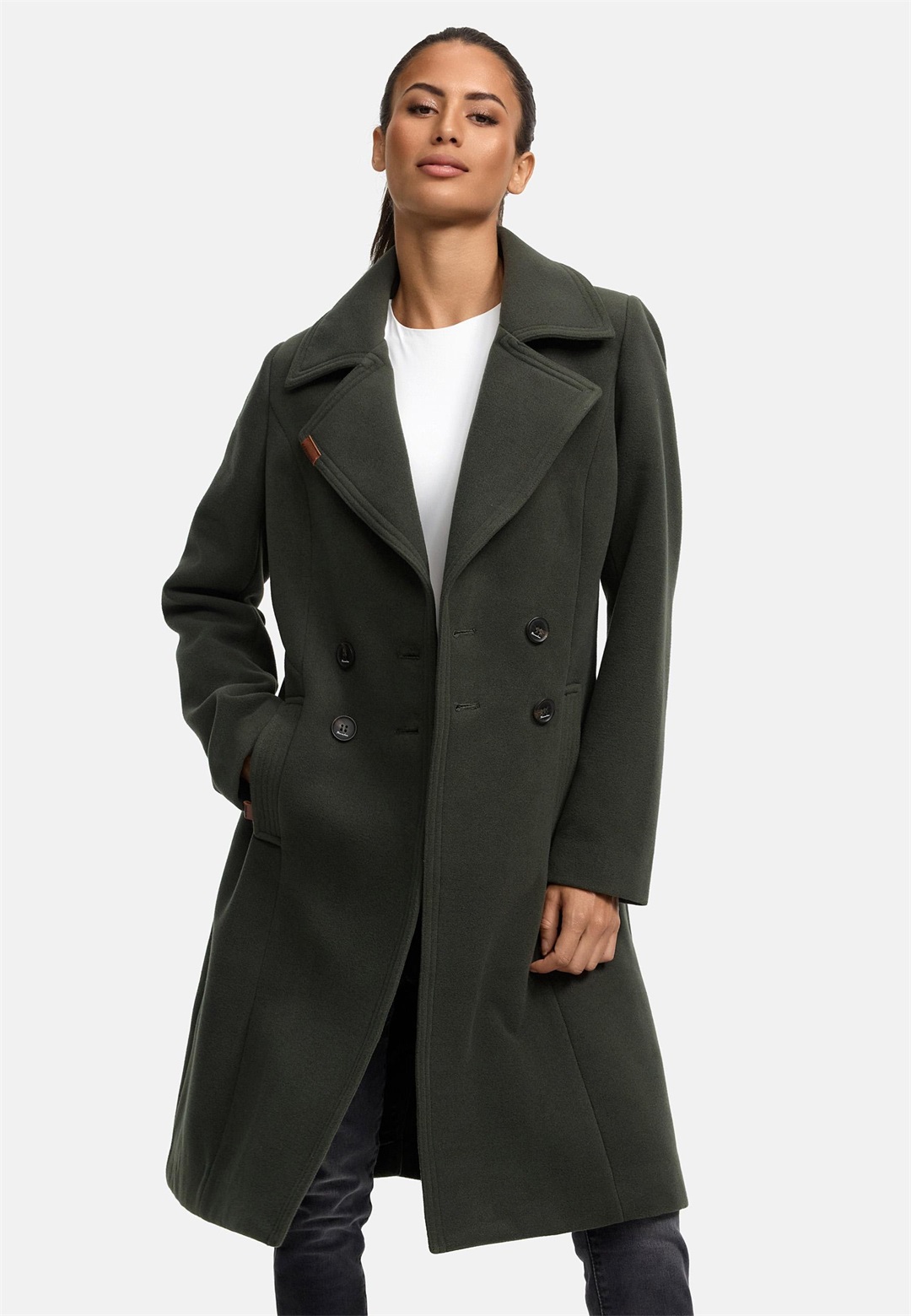 Navahoo Klassischer Mantel - dark green/dunkelgrün