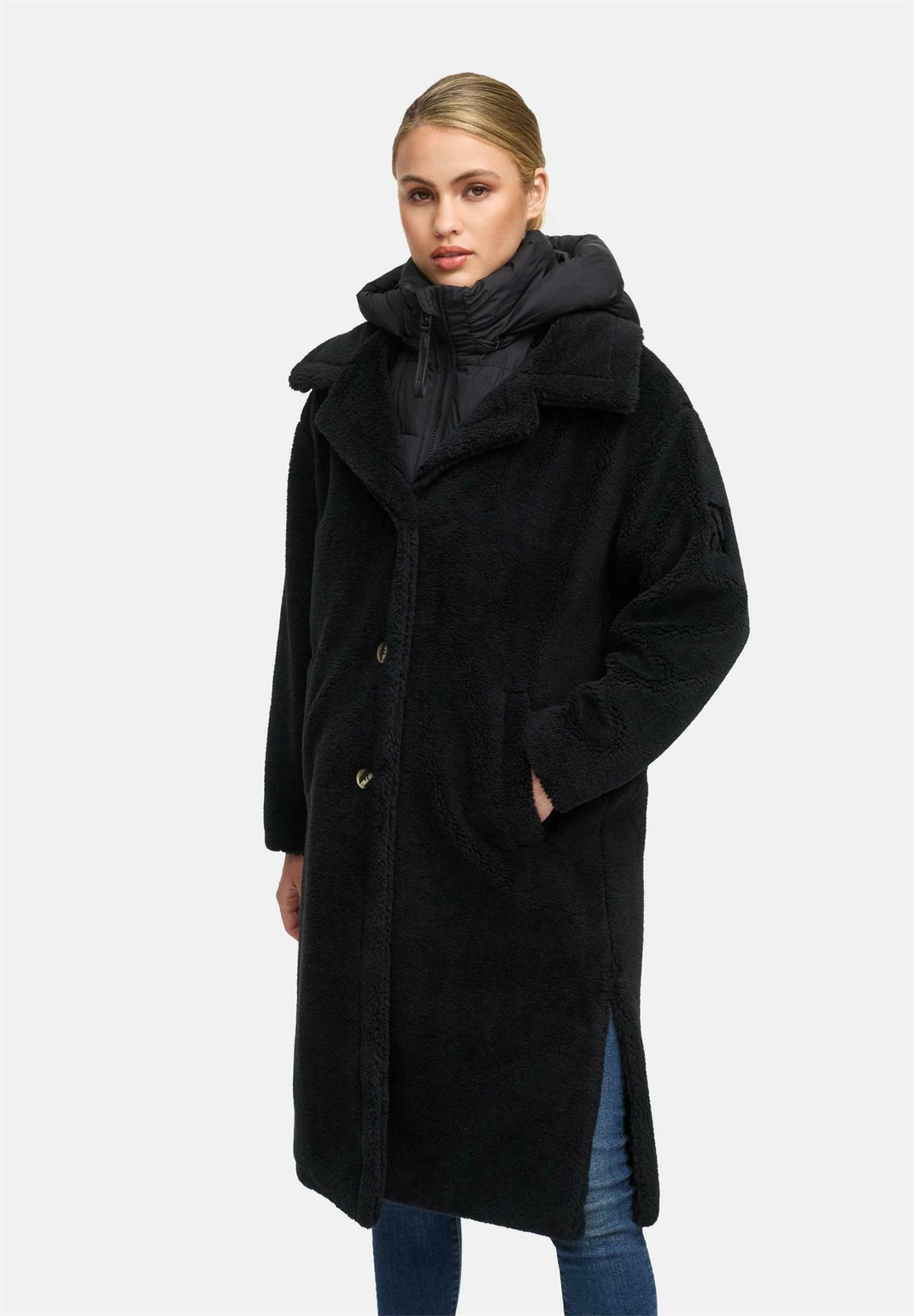 Navahoo TEDDYZAUBER - Wintermantel - black/schwarz