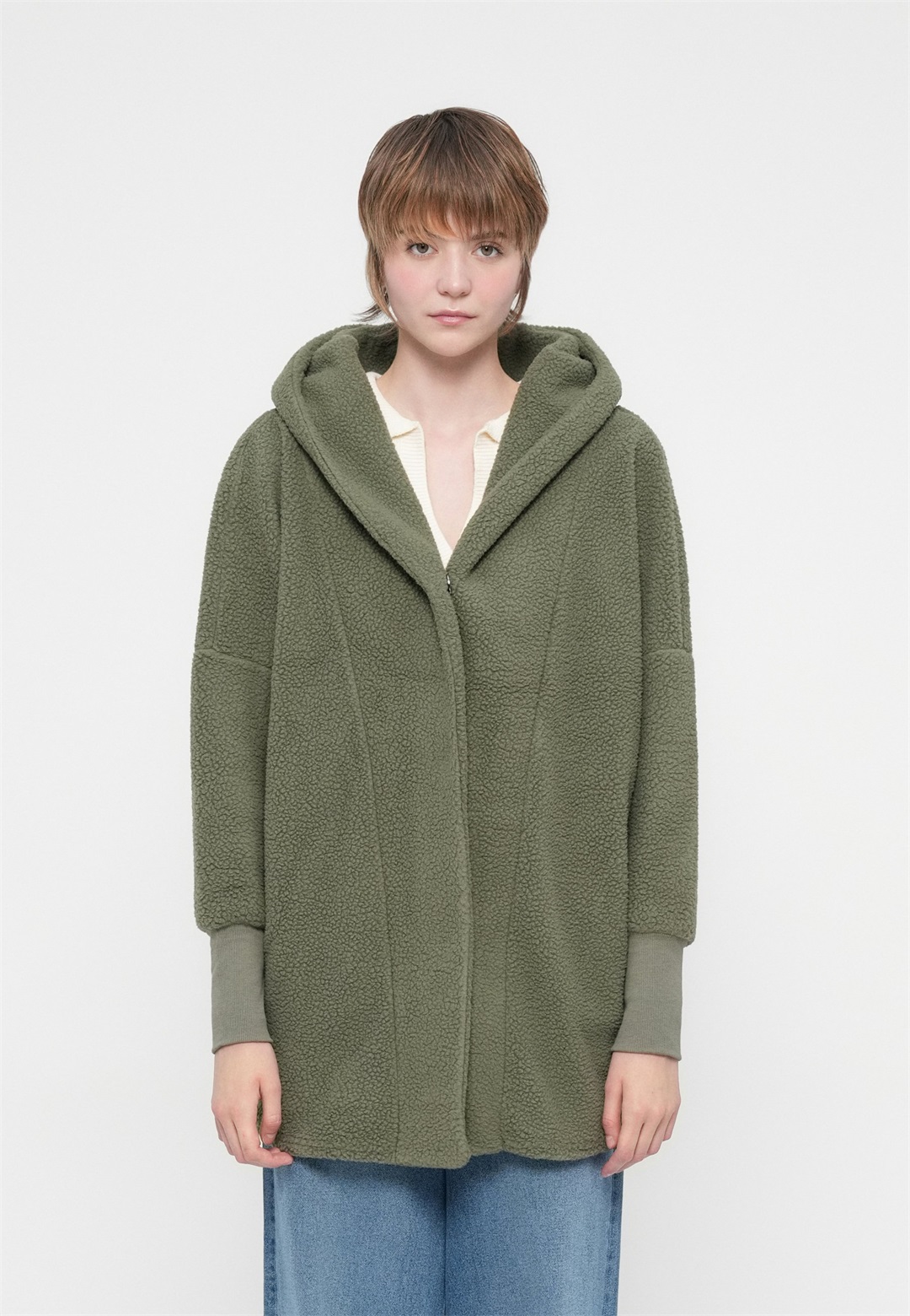 Noisy May NMCOZY SHACKET HOOD - Kurzmantel - kalamata/khaki