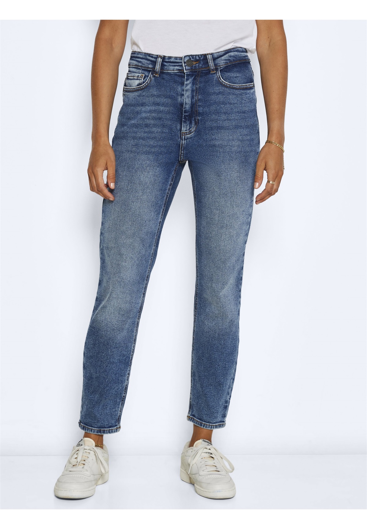 Noisy May NMMONI HIGH WAIST - Jeans Relaxed Fit - dark blue denim/dark-blue denim