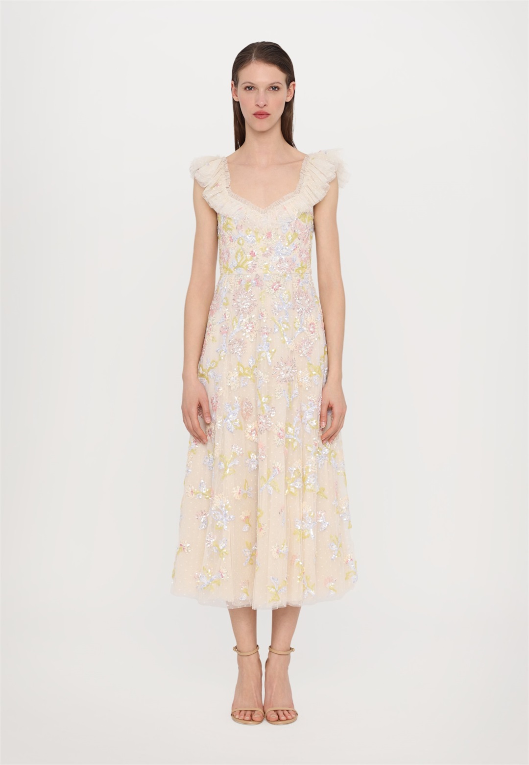 Needle & Thread SEQUIN DANDELION RUFFLE BALLERINA DRESS - Ballkleid - cream/offwhite