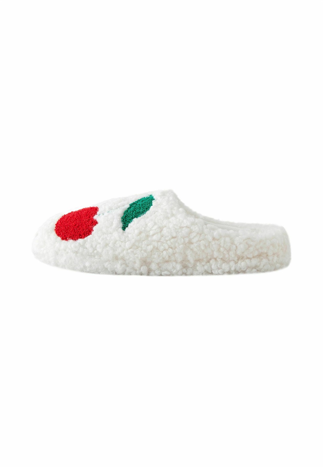 Next REGULAR FIT - BORG GRAPHIC - Pantolette flach - ecru cherries/beige