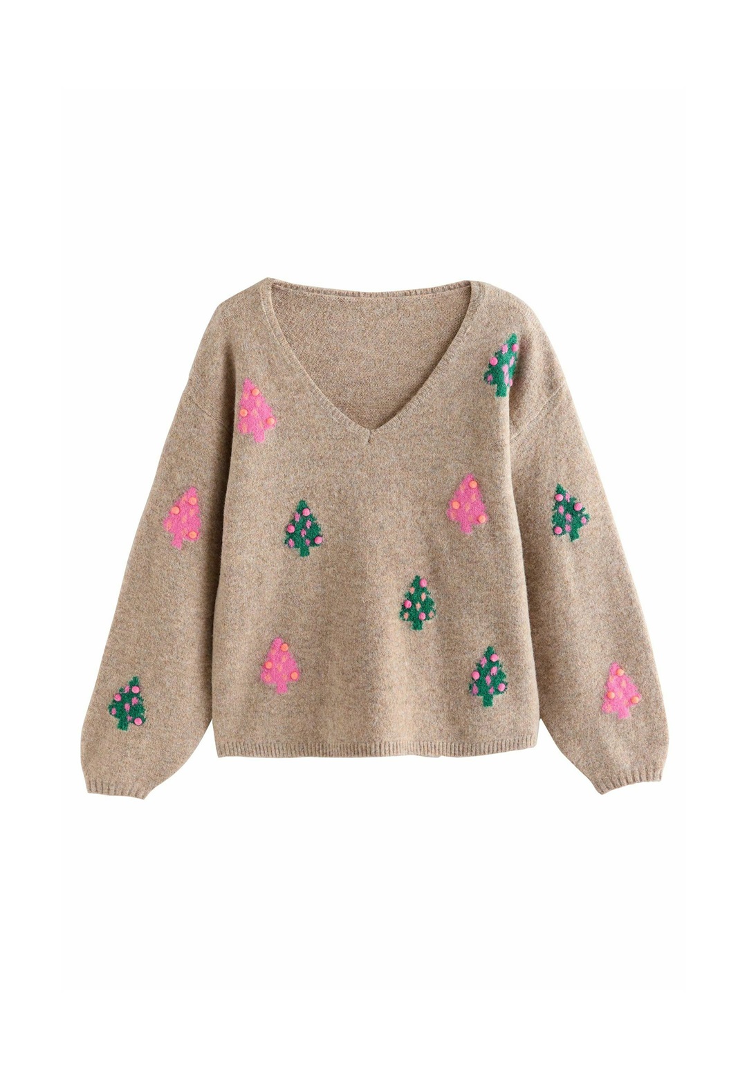 Next Strickpullover - v-neck neutral multi tree/braun