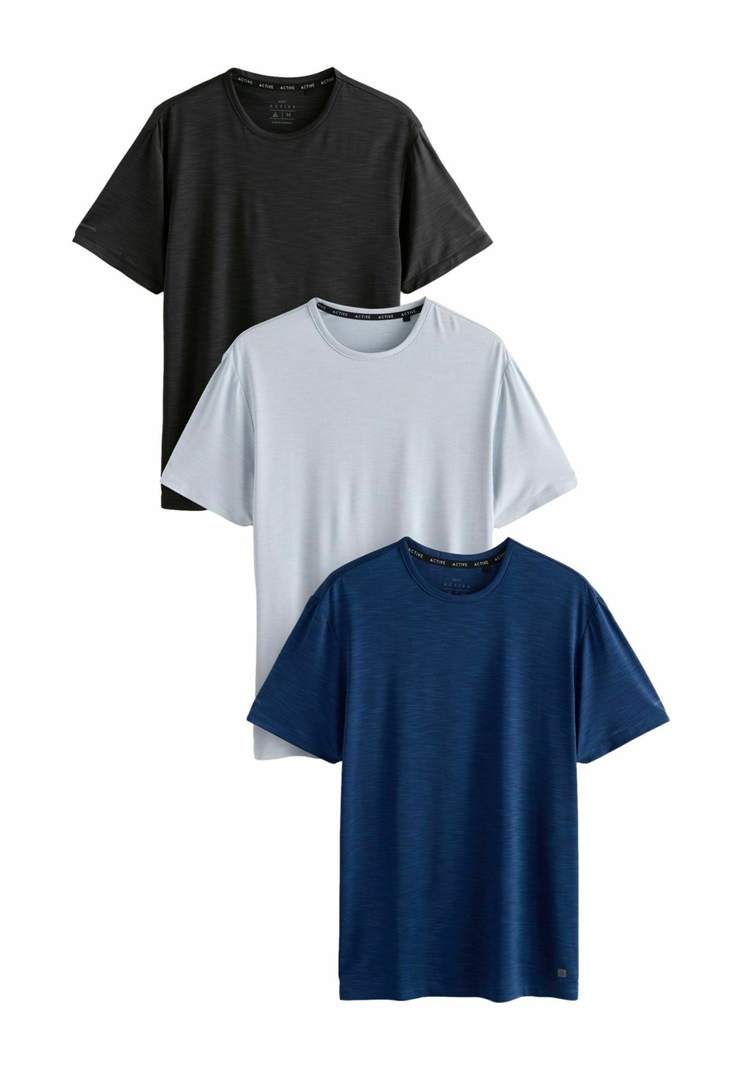 Next 3 PACK - T-Shirt basic - black blue ice grey/schwarz