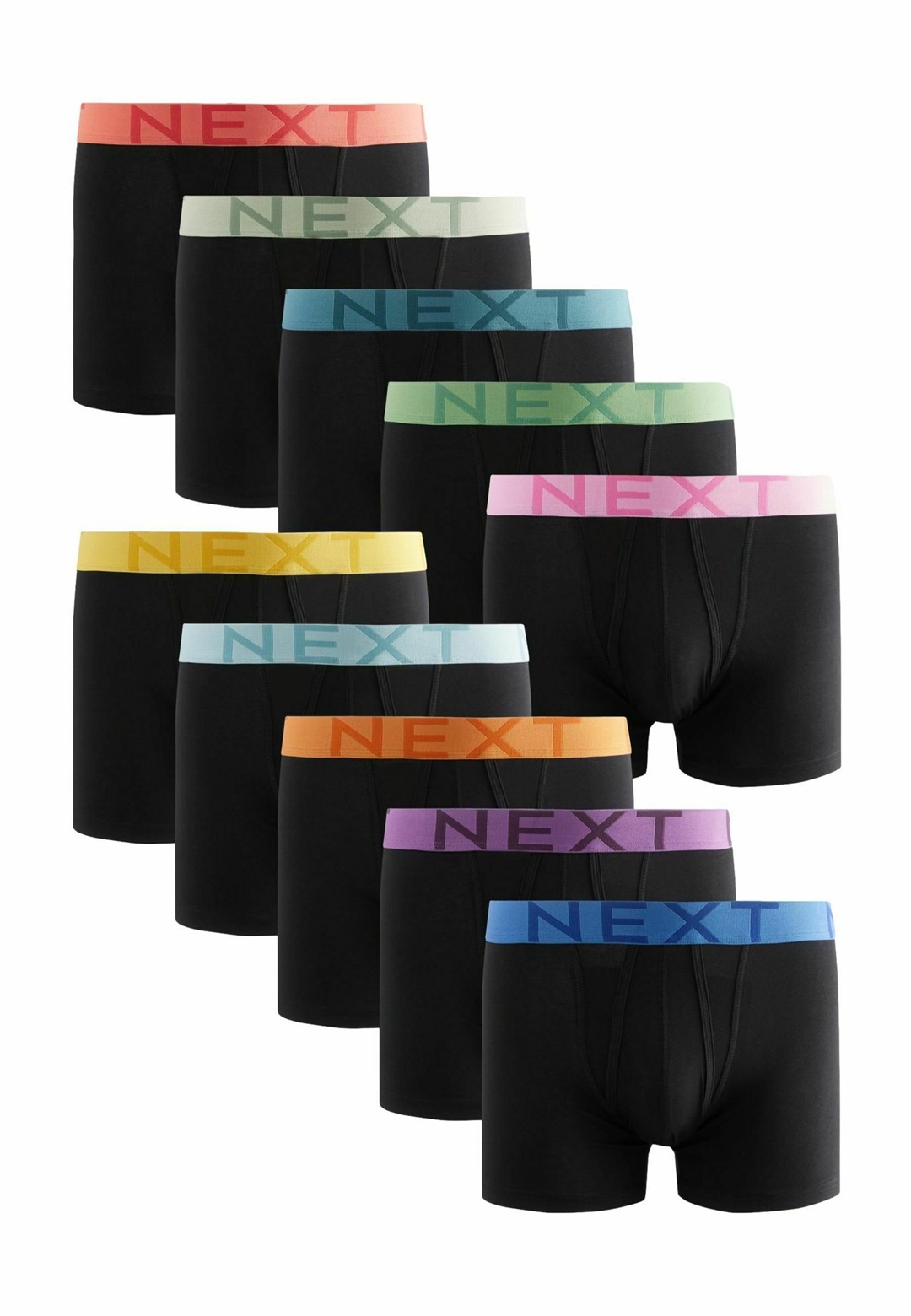 Next A FRONTS 10 PACK - Boxer Briefs - black bright waistband/schwarz