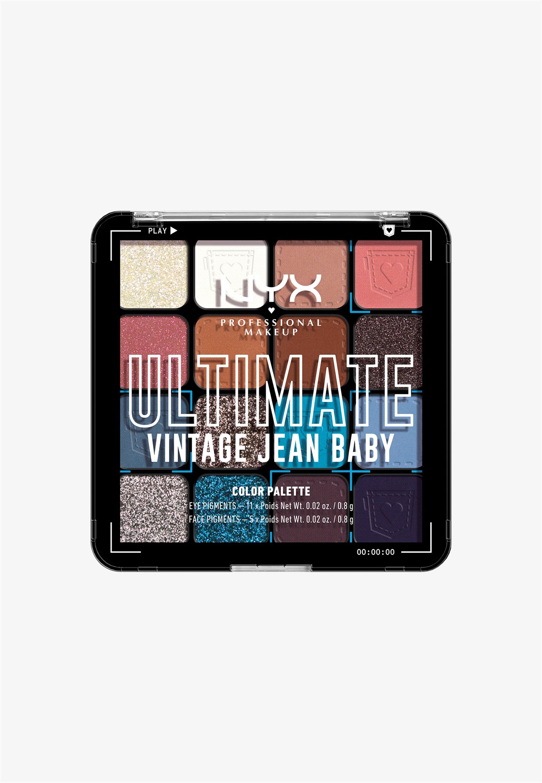 NYX Professional Makeup ULTIMATE SHAD PAL 16-PAN - Lidschattenpalette - vintage jean baby/mehrfarbig