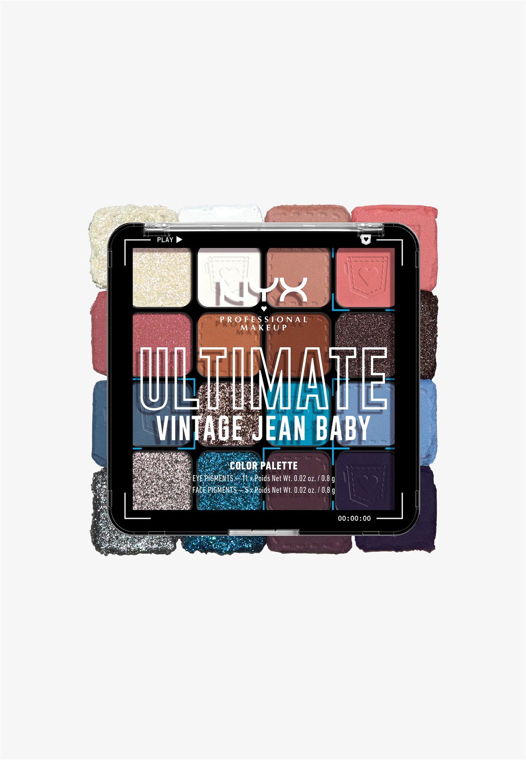 NYX Professional Makeup ULTIMATE SHAD PAL 16-PAN - Lidschattenpalette - vintage jean baby/mehrfarbig