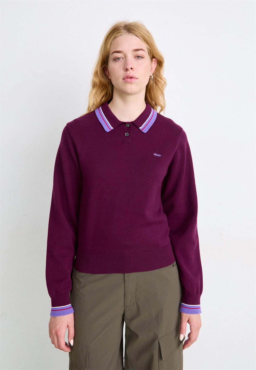 Obey Clothing GOALIE SWEATER - Strickpullover - beet/dunkelrot