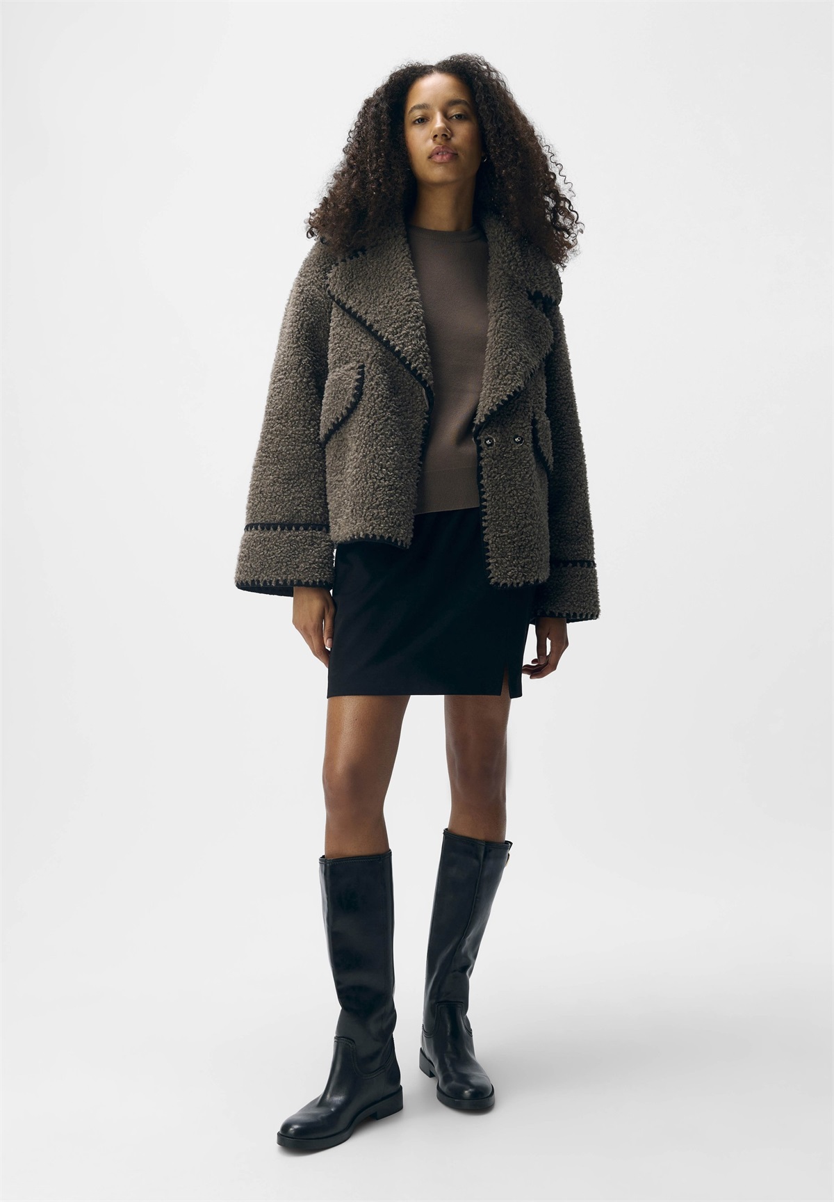 Object Fleecejacke - morel/schwarz