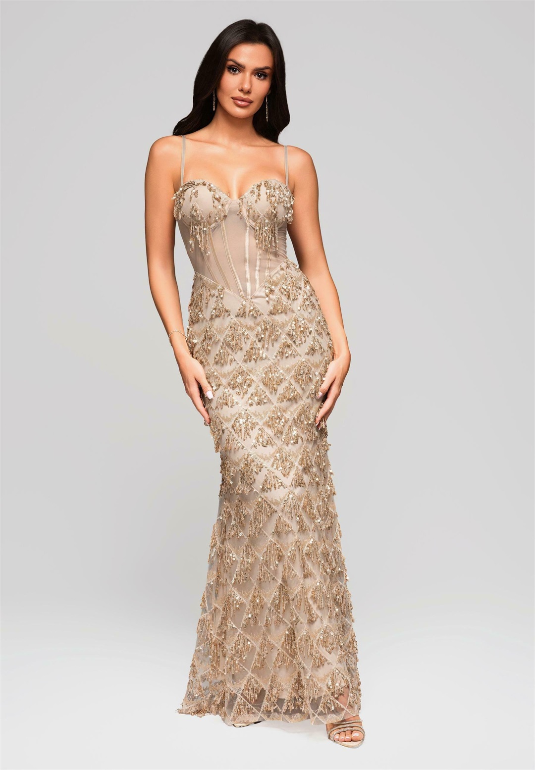 Ombre Ballkleid - gold/goldfarben