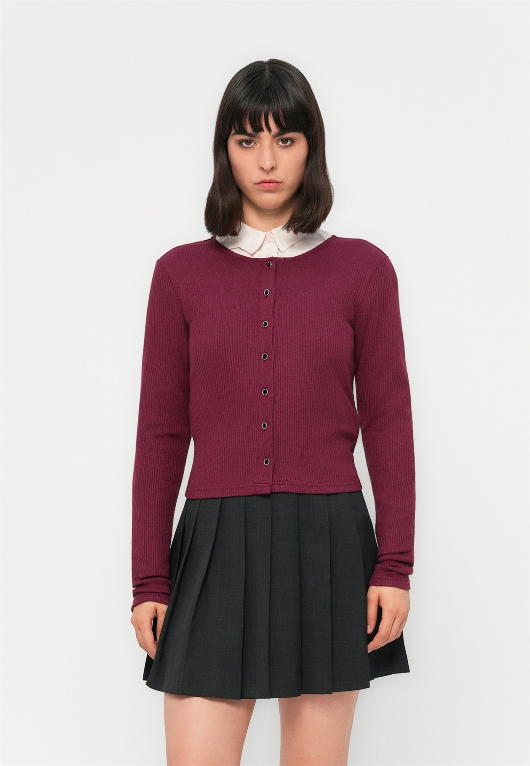 ONLY ONLVELENA - Strickjacke - burgundy/dunkelrot