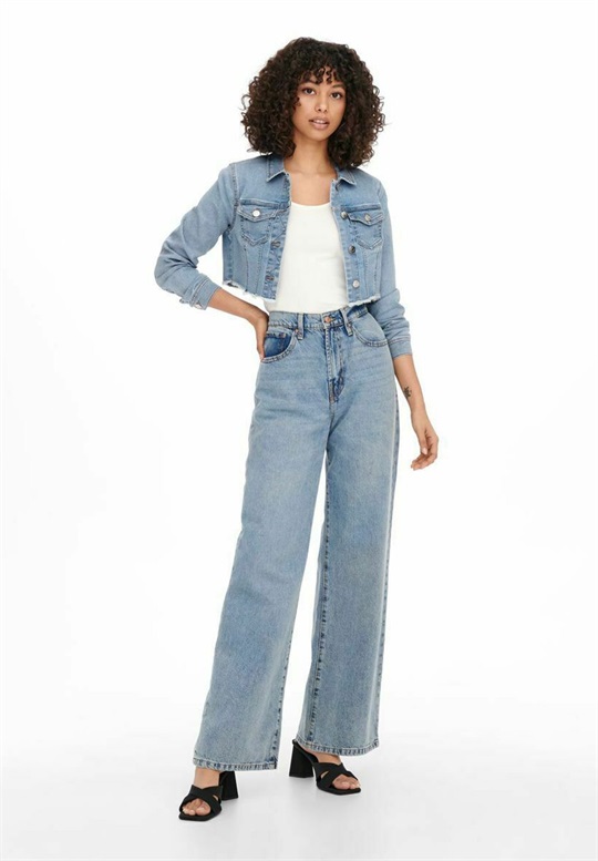ONLY ONLWONDER CROPPED - Jeansjacke - light blue denim/light-blue denim
