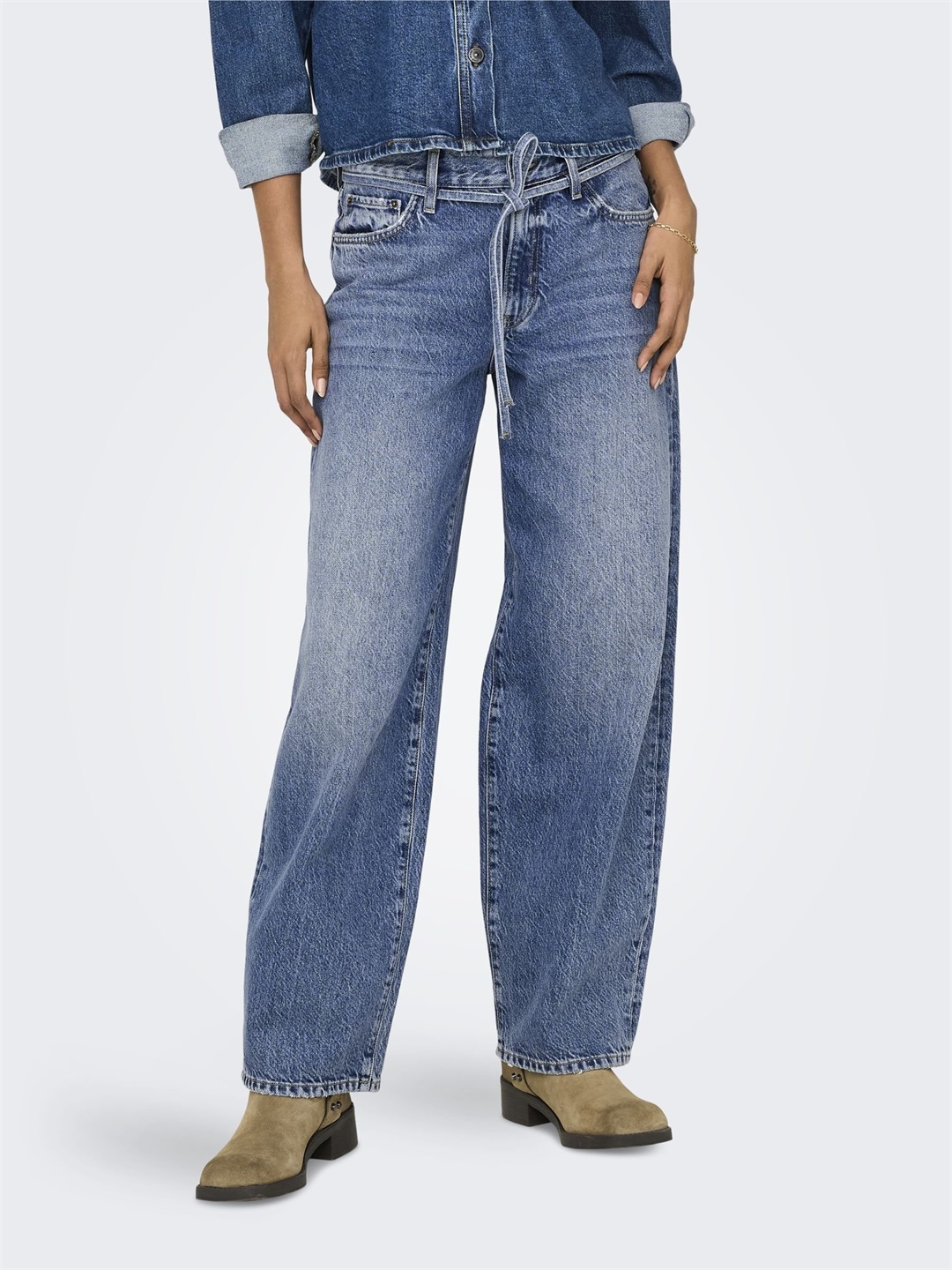ONLY Jeans Straight Leg - medium blue denim/blue denim