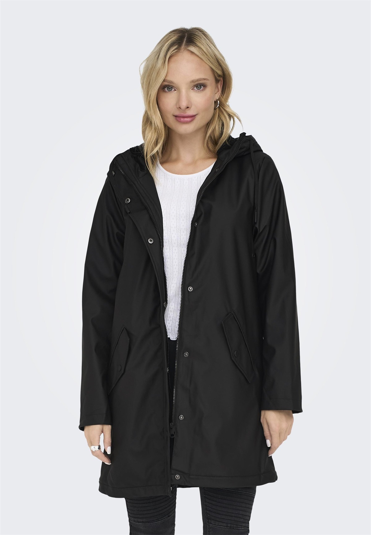 ONLY ONLSALLY RAINCOAT - Wintermantel - black/schwarz
